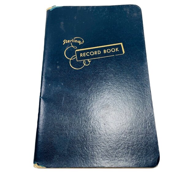 Sterling  Record Book No. 39 - Vintage Lined Pages Midnight Blue Gold Writing - Picture 1 of 5